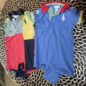 Ralph Lauren Kids Polo Onesies Set - Blue, Red, Yellow, Green